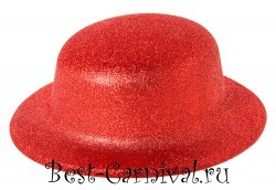 Шляпа "Блестящая" круглая красная