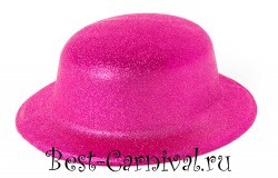 Шляпа "Блестящая" круглая розовая
