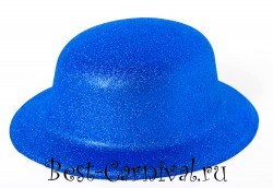 Шляпа "Блестящая" круглая синяя