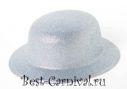 Шляпа "Блестящая" круглая серебряная