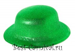 Шляпа "Блестящая" круглая зелёная