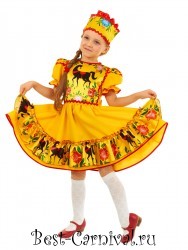 Русский народный костюм "Городец" для девочки