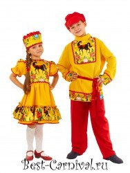 Русский народный костюм "Городец" для девочки