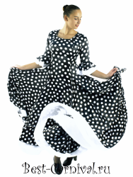 Платье для Фламенко в белый горох