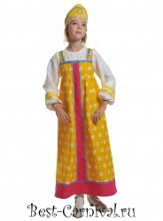 Русский народный костюм "Алёнушка" в жёлтом