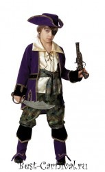 Карнавальный костюм "Капитан пиратов" лиловый
