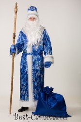 Дед мороз сатин принт синий