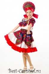 Русский народный костюм "Кадриль" белая для девочки