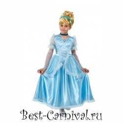 Карнавальный костюм Принцесса "Золушка" голубая
