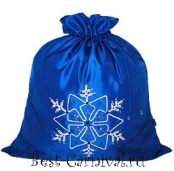 Новогодняя упаковка/Мешок для подарков "Снежинка" синий