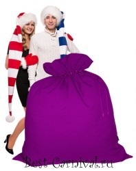 Подарочная упаковка "Огромный мешок для подарков" фиолетовый