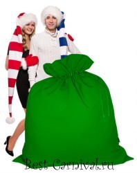 Подарочная упаковка "Огромный мешок для подарков" зелёный