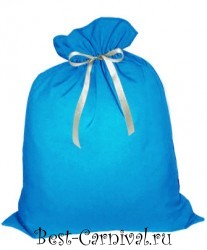 Новогодняя упаковка "Мешок для подарков" голубой