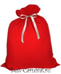 Новогодняя упаковка "Мешок для подарков" красный