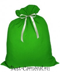 Новогодняя упаковка "Мешок для подарков" зелёный