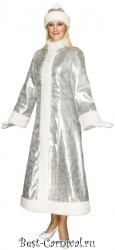 Новогодний костюм "Снегурочка Макси" серебро